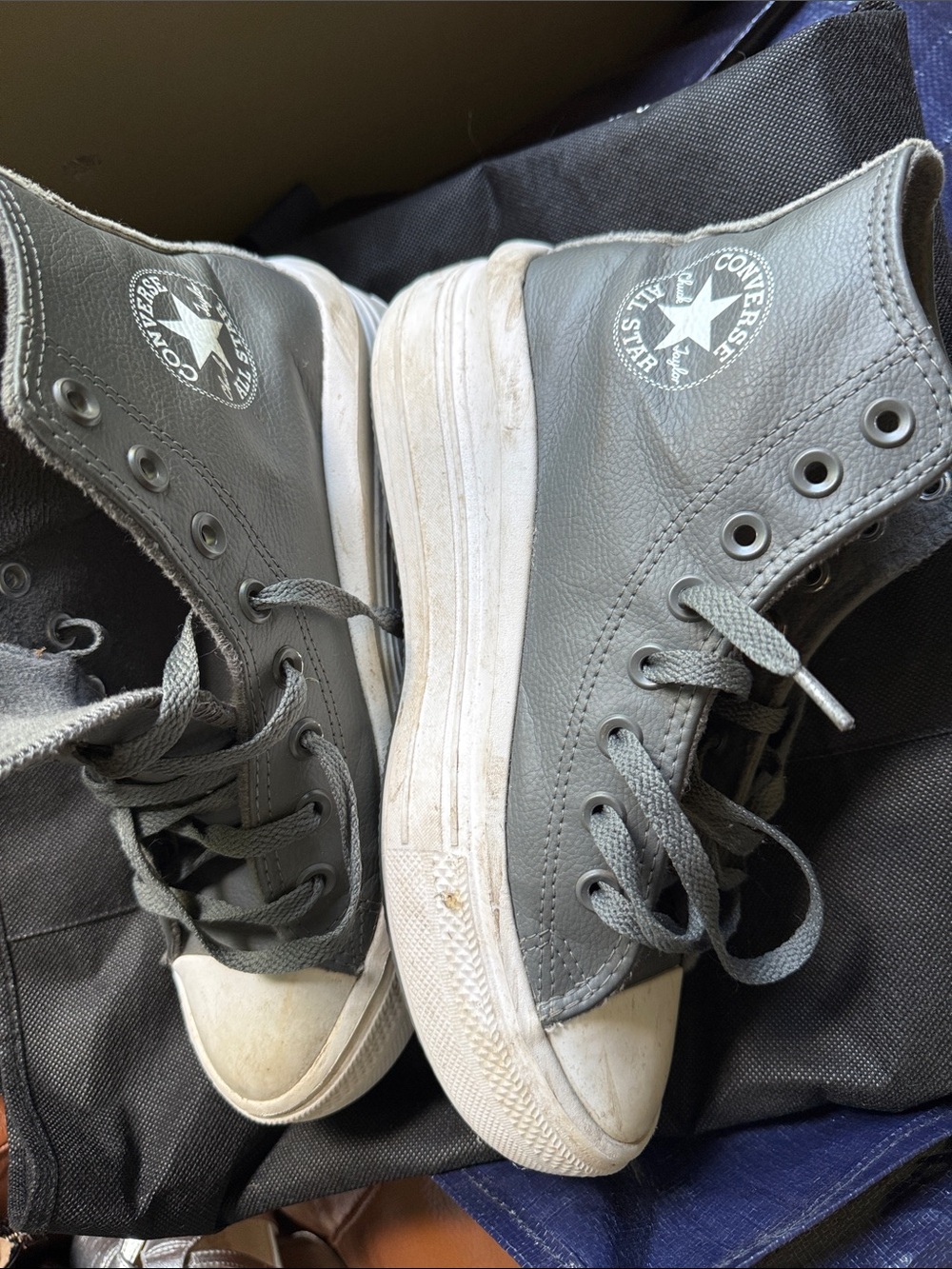 Converse Womens Chuck Taylor All Star Lift Hi Platform Gray  Fur Lined New Sz 8